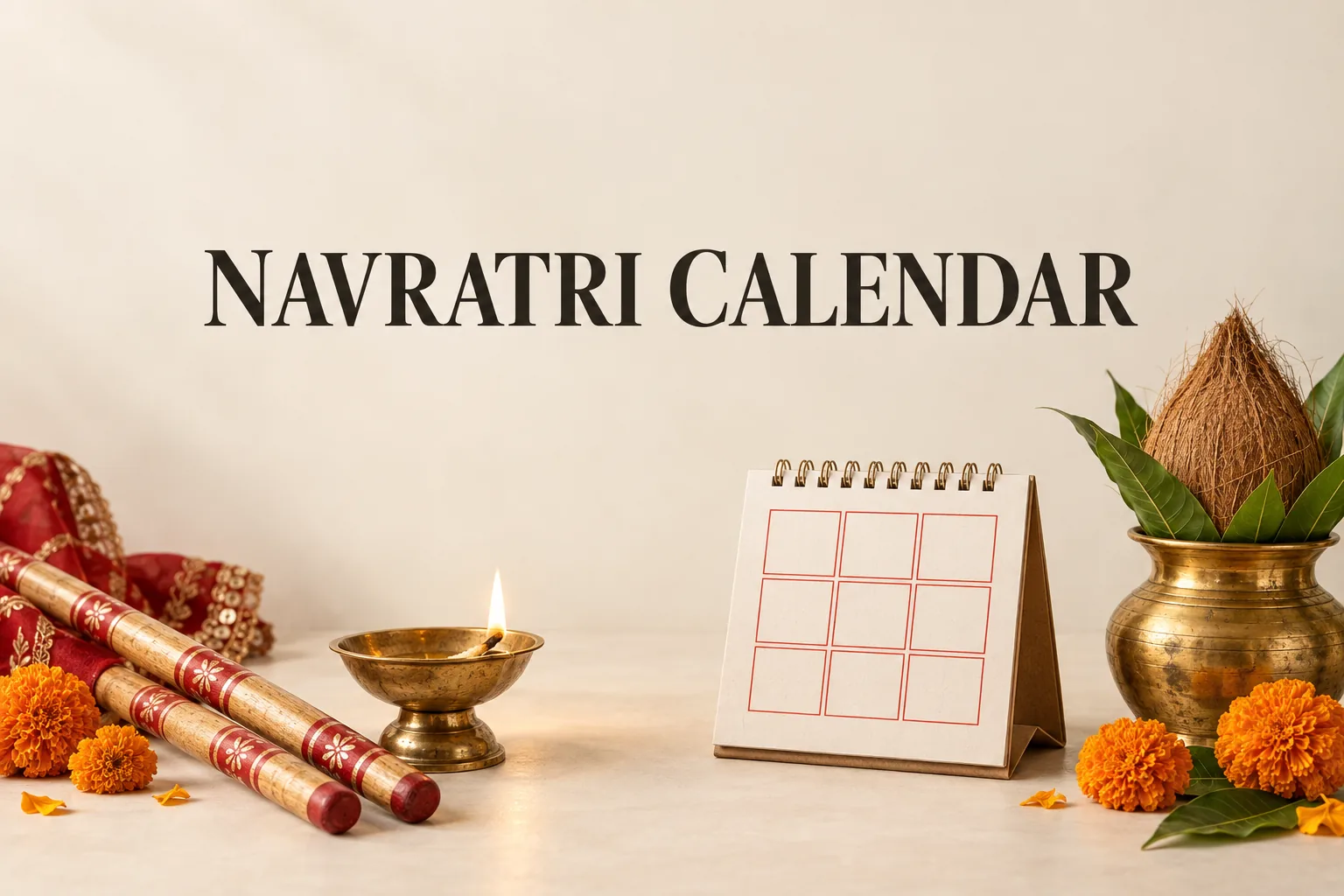 2026 Navratri Dates in India: Chaitra, Sharad and Dussehra의 NAVRATRI CALENDAR 관련 대표 이미지