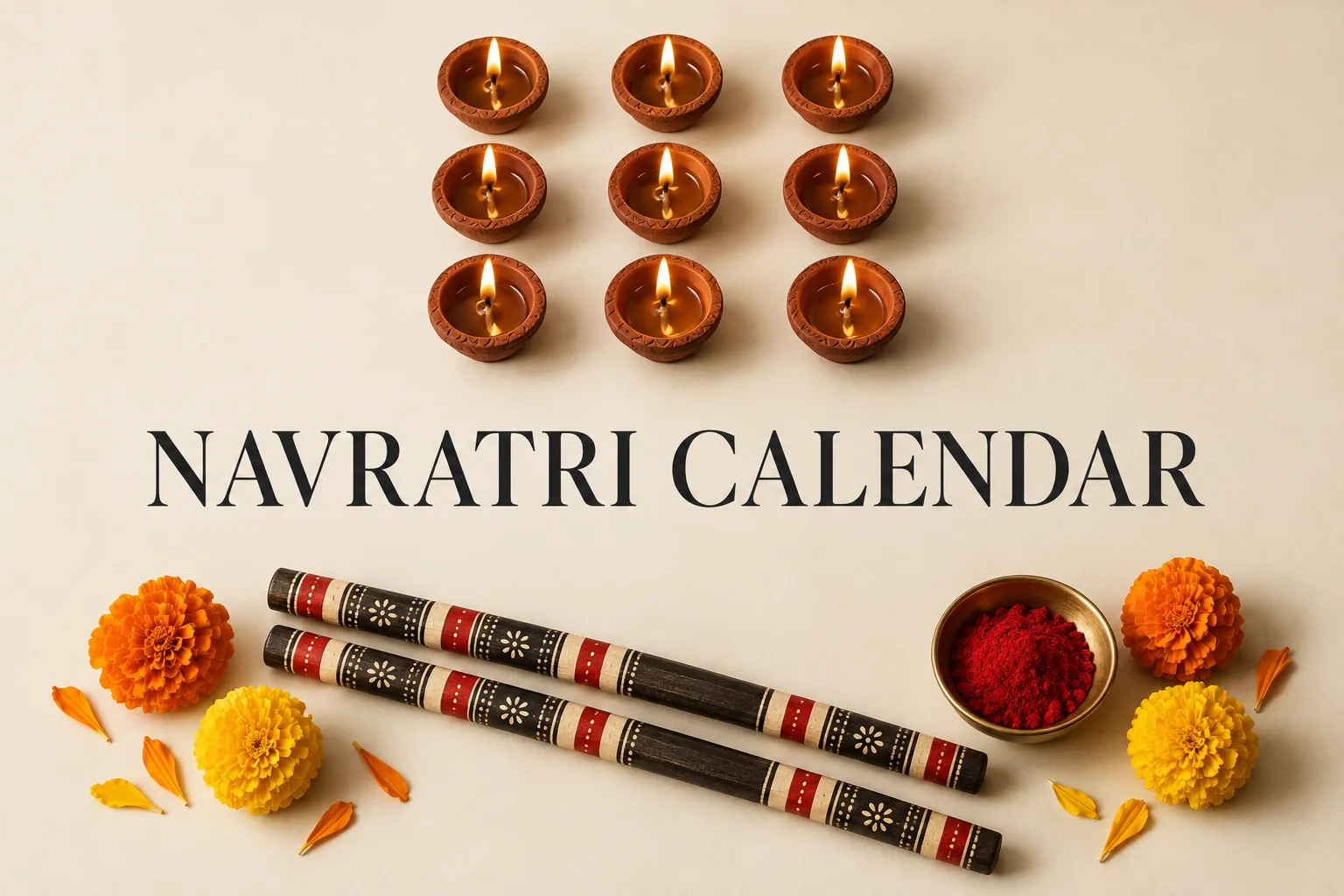 2026 Navratri Tithi in India: 11–19 October, with Dussehra on 20 October의 NAVRATRI CALENDAR 관련 대표 이미지